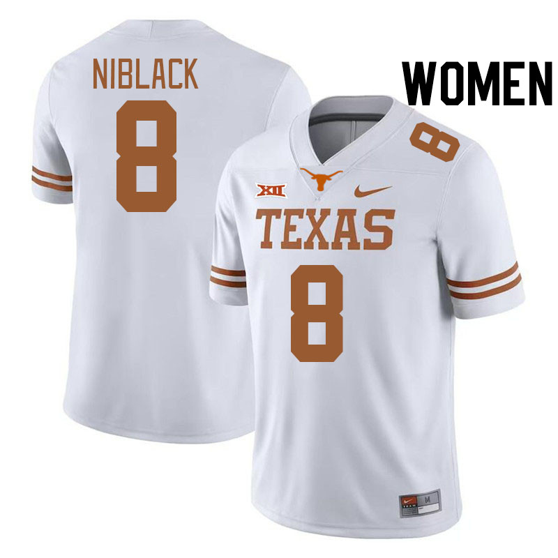 Women #8 Amari Niblack Texas Longhorns College Football Jerseys Stitched-White